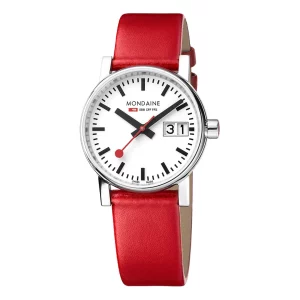 Mondaine Evo2 30mm bracelet rouge vegan