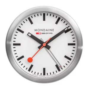 Mini horloge et réveil Mondaine grise