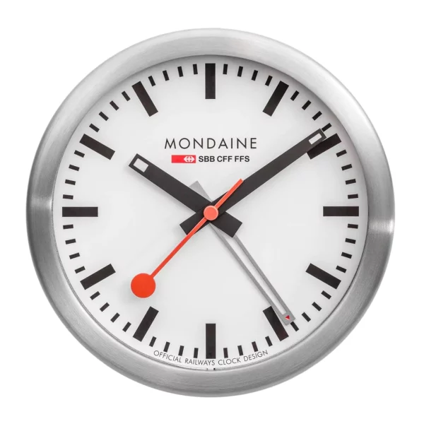 Mini horloge et réveil Mondaine grise