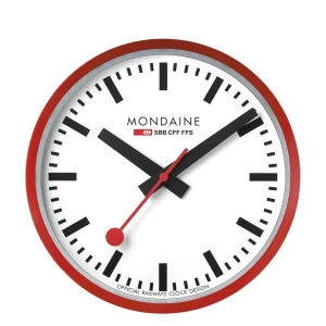 Horloge murale Mondaine rouge 25 cm