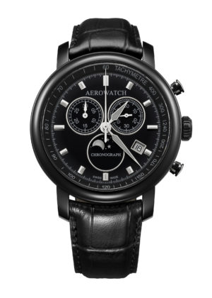 Aerowatch chrono noir et face de lune