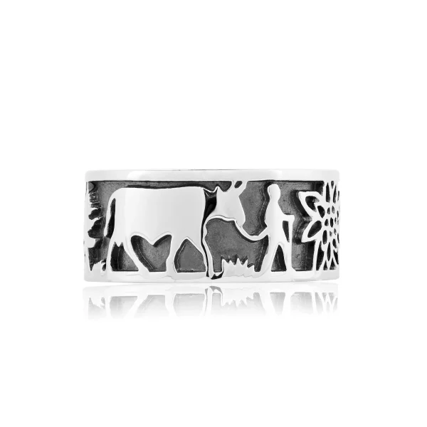 Bague noir Edelweiss avec l’Armailli et ses Vaches – Image 3