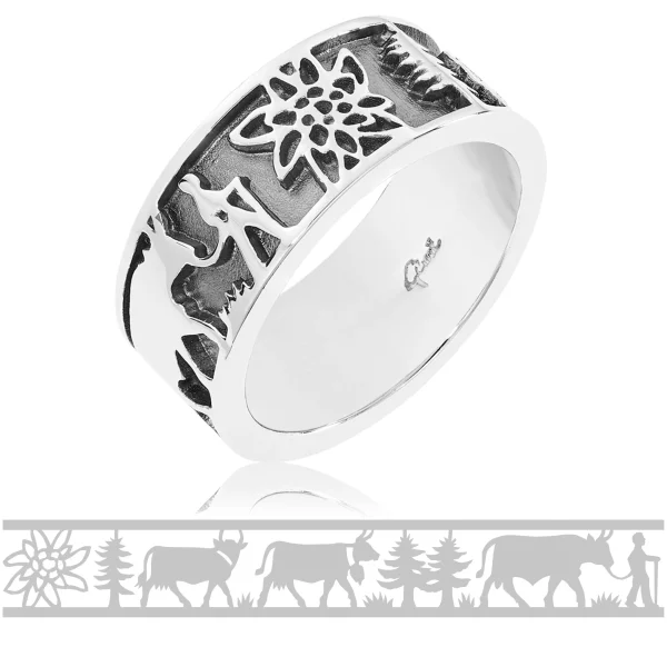 Bague noir Edelweiss avec l’Armailli et ses Vaches