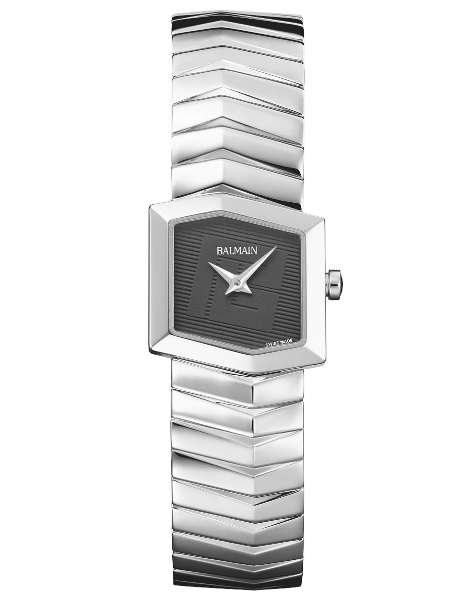 Balmain Taffetas Mini acier cadran noir