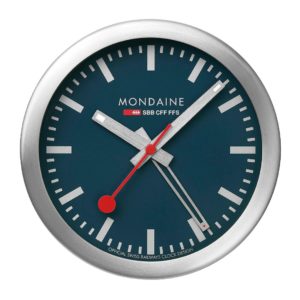 Mini horloge et réveil Mondaine bleu