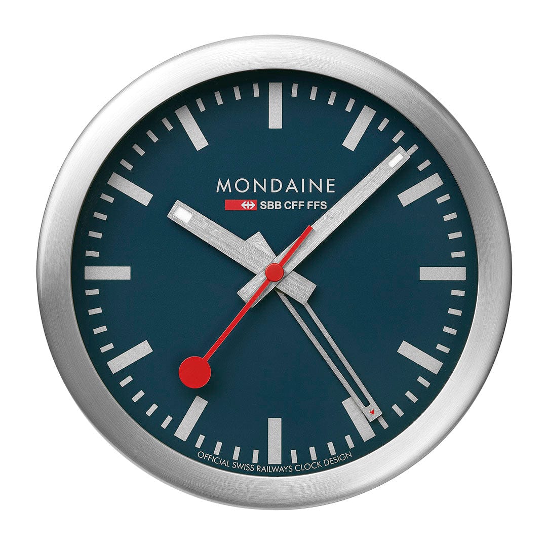 Mini horloge et réveil Mondaine bleu