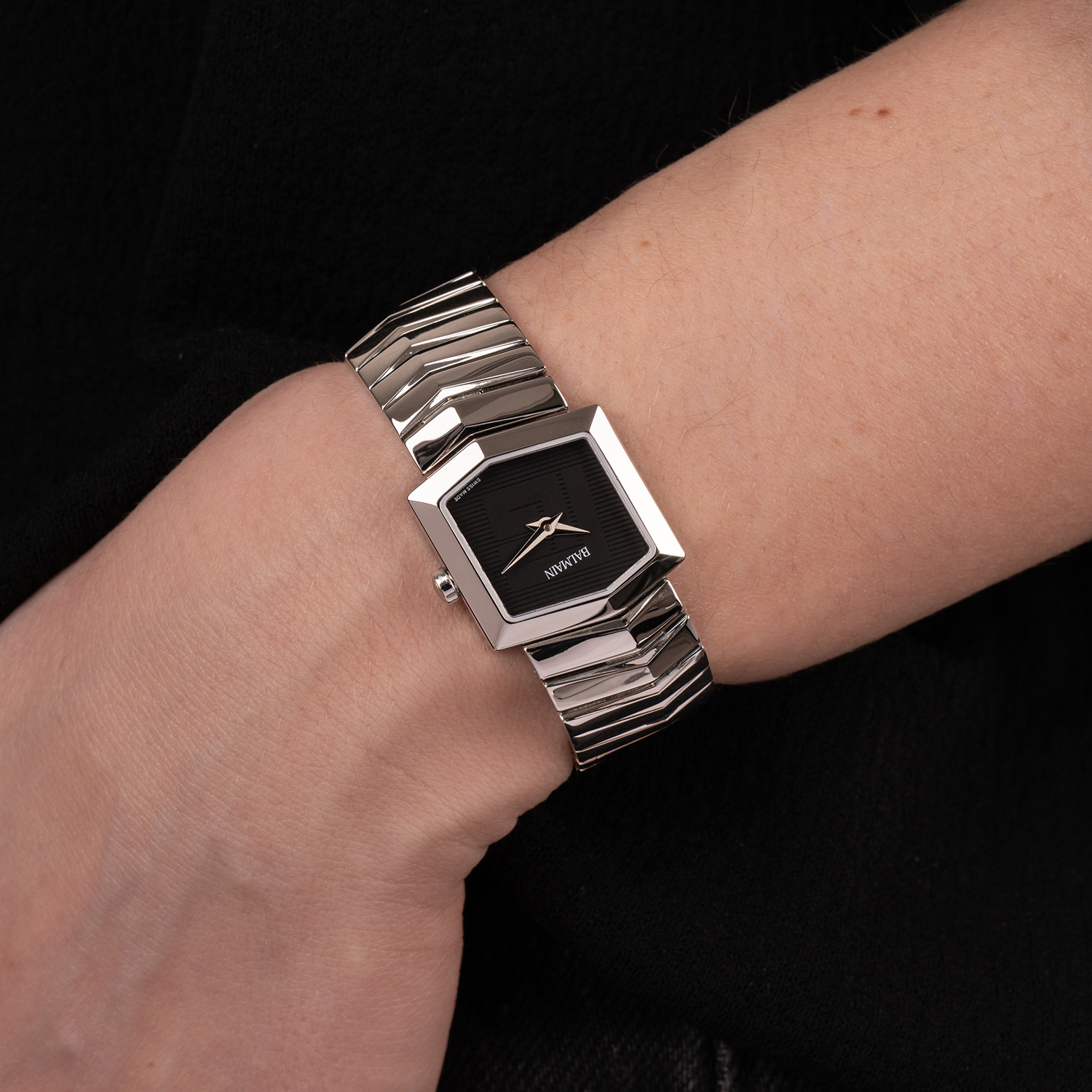 Balmain Taffetas Mini acier cadran noir – Image 3