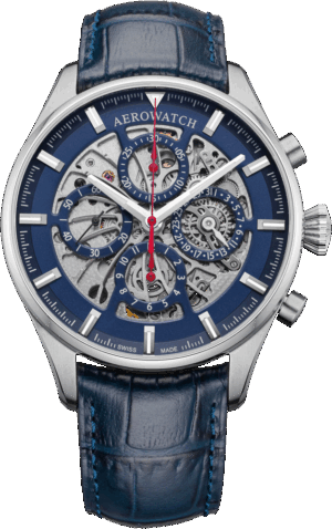 Aerowatch Chrono semi-squelette bleu