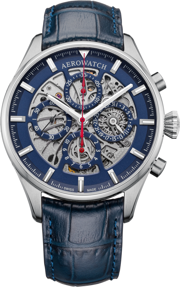 Aerowatch Chrono semi-squelette bleu