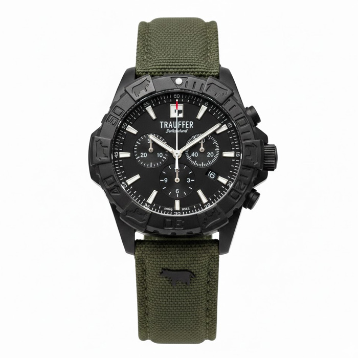 Trauffer noir bracelet kaki