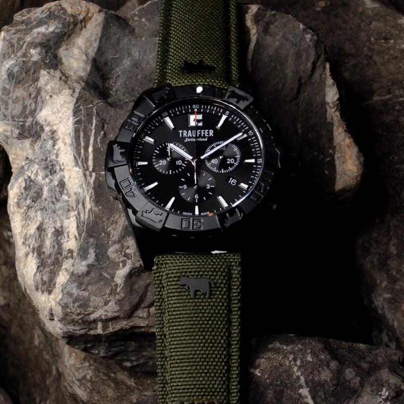 Trauffer noir bracelet kaki – Image 2