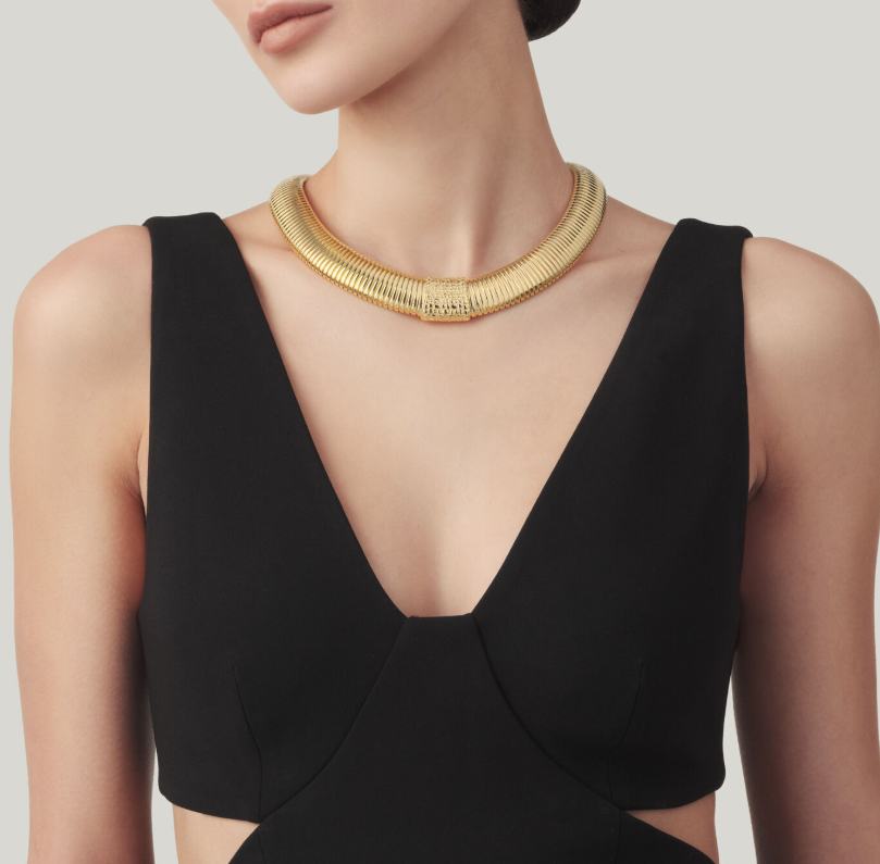 Collier Croco Tubogas Giovanni Raspini doré – Image 2