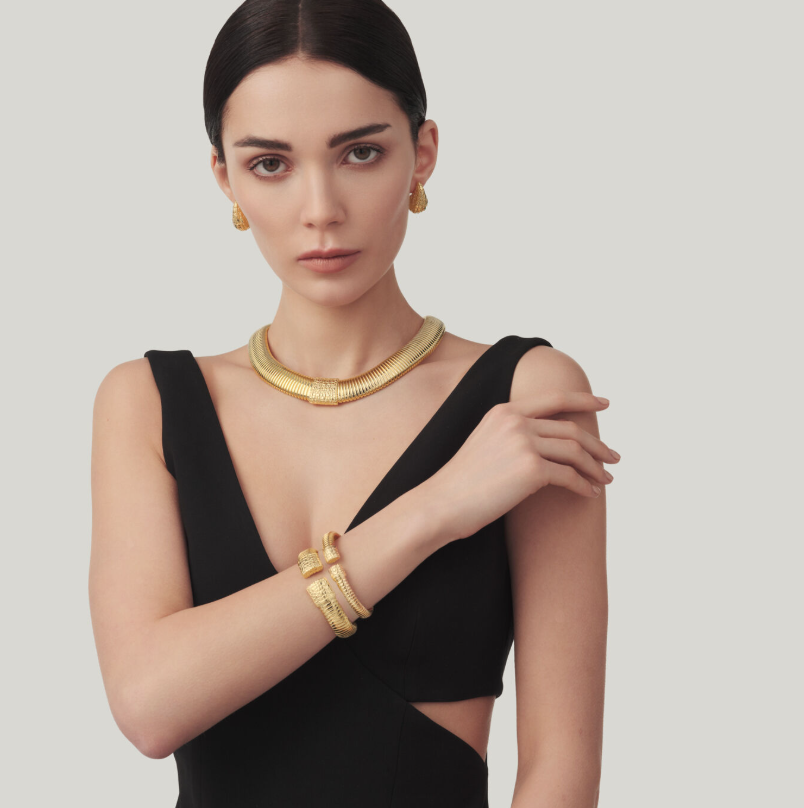 Collier Croco Tubogas Giovanni Raspini doré – Image 3