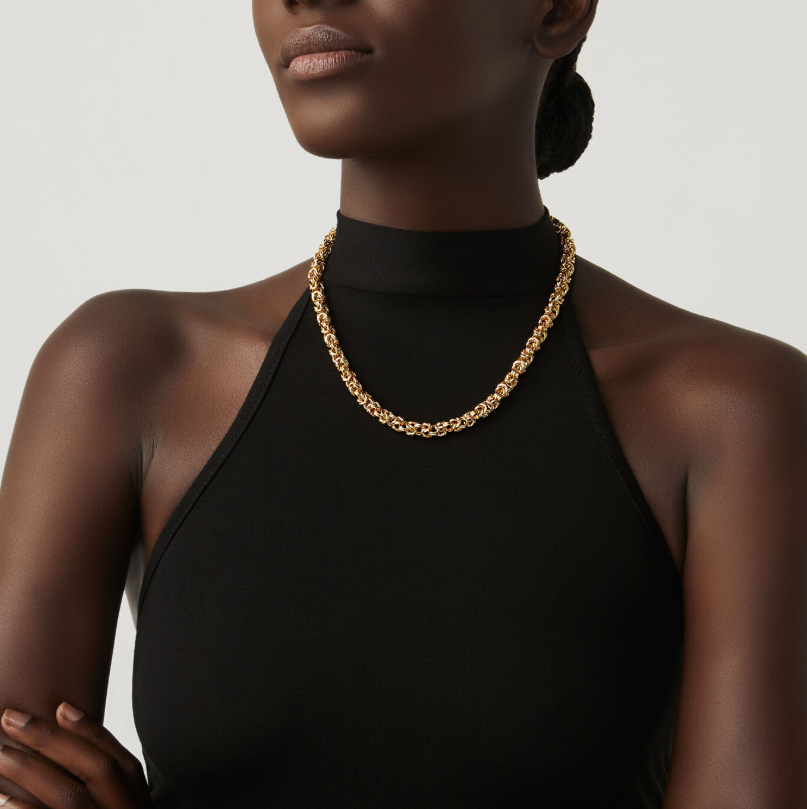 Collier Mailles Byzantines Giovanni Raspini doré – Image 2