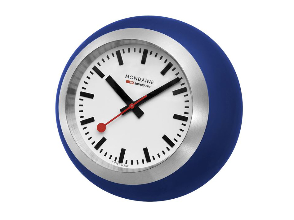 Mondaine CFF horloge de bureau Globe 60 mm bleu
